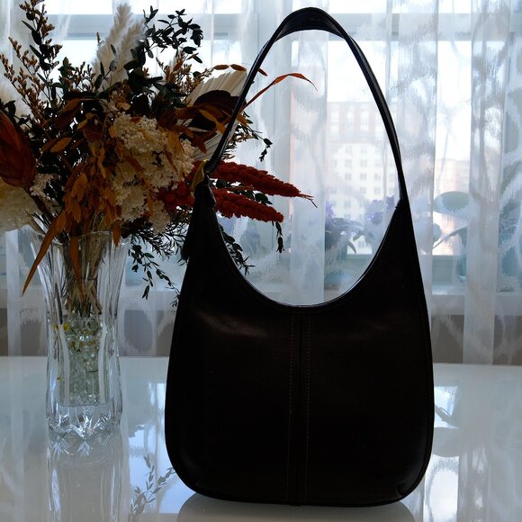 COACH Ergo 33 Leather Shoulder Bag Vintage Style Black - Picture 7 of 7